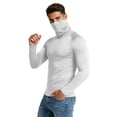 thumbnail image 4 of Mens Sports Athletic Shirt Stretch Turtleneck Long Sleeve Slim Fit Gym Training Muscle Tee Undershirt, 4 of 7