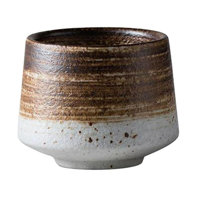 GROWTH TANK Japanese Ceramic Tea Cups Handcraft Porcelain Mugs Chinese Kung Fu Cup 200ml Big Brown