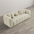 thumbnail image 5 of Columbus Mid Century Modern Living Room Puffy Fabric Sofa in Ivory Boucle, 5 of 7