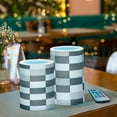 thumbnail image 3 of Yayeee Flameless Candles with Remote Flickering Battery Operated Multi Color Changing, Black and Gray Plaid Pattern, 3 of 7