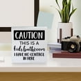 thumbnail image 5 of Zomyto 7x7 Inch Farmhouse Caution This is a Kids Bathroom Wooden Box Sign Wood Block Tabletop Sign, 5 of 8