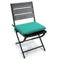 thumbnail image 2 of Jordan Manufacturing 16" x 16" Blue Turquoise Solid Square Outdoor Chair Pad Seat Cushion with Ties, 2 of 9