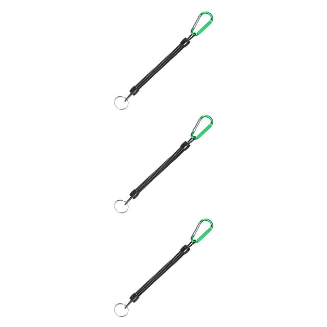 kurtrusly 2pcs Carabiner Anti -Lost Rope sub -Plier Control Fish Buckle Rope Strong Pull Lanyard 6 Color green 3Set