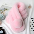 thumbnail image 1 of Autumn Winter Fur Rabbit Scarf Plush Thick Warm Women's Cross Neckerchief Fashion Ladies Neck Scarves, 1 of 5