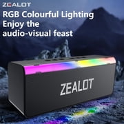 ZEALOT S72, Waterproof Portable Bluetooth Speaker, Enhanced Bass, 12h Battery, IPX6 Rated Dustproof Shockproof Rustproof, Detachable Strap, Black