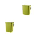 thumbnail image 3 of Naiovety Cubo de basura Cubo de basura Cesto de basura Accesorios para el hogar Puerta de ahorro de espacio Baño Reciclaje Cubos de basura Verde 3L 2piezas, 3 of 6