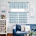thumbnail image 2 of Blue Striped Kitchen Curtains Sets for Windows 36 Inch Length, Rustic Farmhouse Stripes Rod Pocket Window Treatments Tier Curtains and Valances Set for Bedroom/Bathroom, 2 of 8