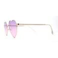 thumbnail image 2 of Womens Classic Metal Rim Heart Shape Valentines Sunglasses Gold Purple Pink, 2 of 4
