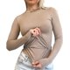 thumbnail image 4 of Tops de manga larga para mujer Slim Fit doble capa para salir Crop Top primavera otoño color sólido camisetas, 4 of 5