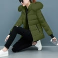 thumbnail image 5 of Arnsht Womens Winter Coats Quilted Thicken Warm Puffer Ski Jacket Faux Furry Lined Hooded Waterproof Outdoor Comfy Down Jackets Green S, 5 of 7