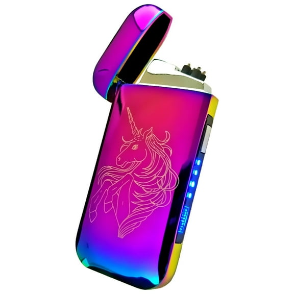 Vizliter Electronic Dual Arc Lighter, Electric Rechargeable, Elegant Design, Rainbow Unicorn