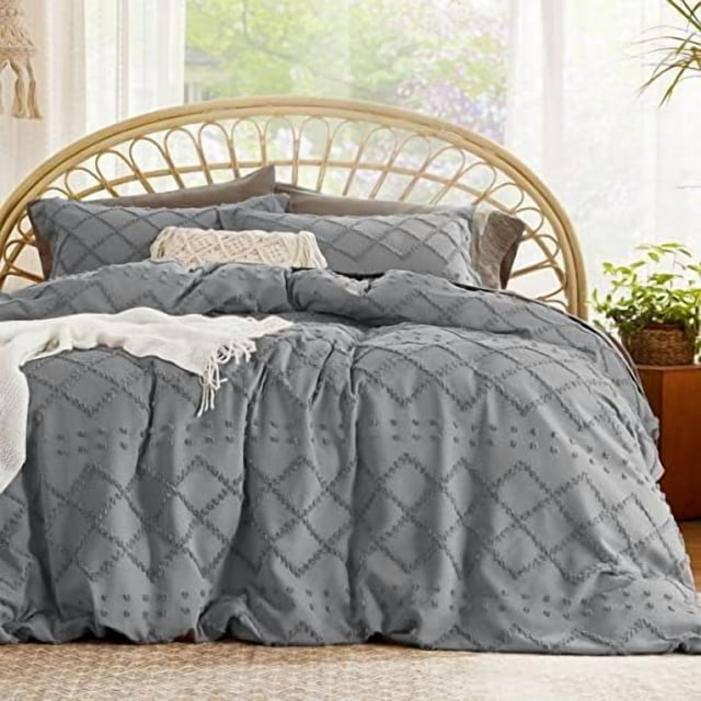 Housse de Couette Boho Format Grand Literie Boho Housse de Couette Grand Tuftée pour Toutes les Saisons Broderie Shabby Chic Literie Maison Couette Non Incluse ( x &#;)