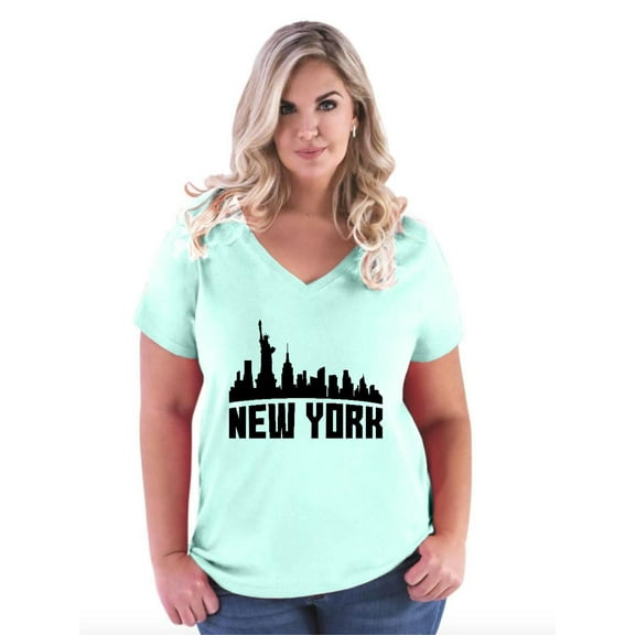 Normal is Boring - Women's Plus Size V-neck T-Shirt, up to Size 28 - New York City