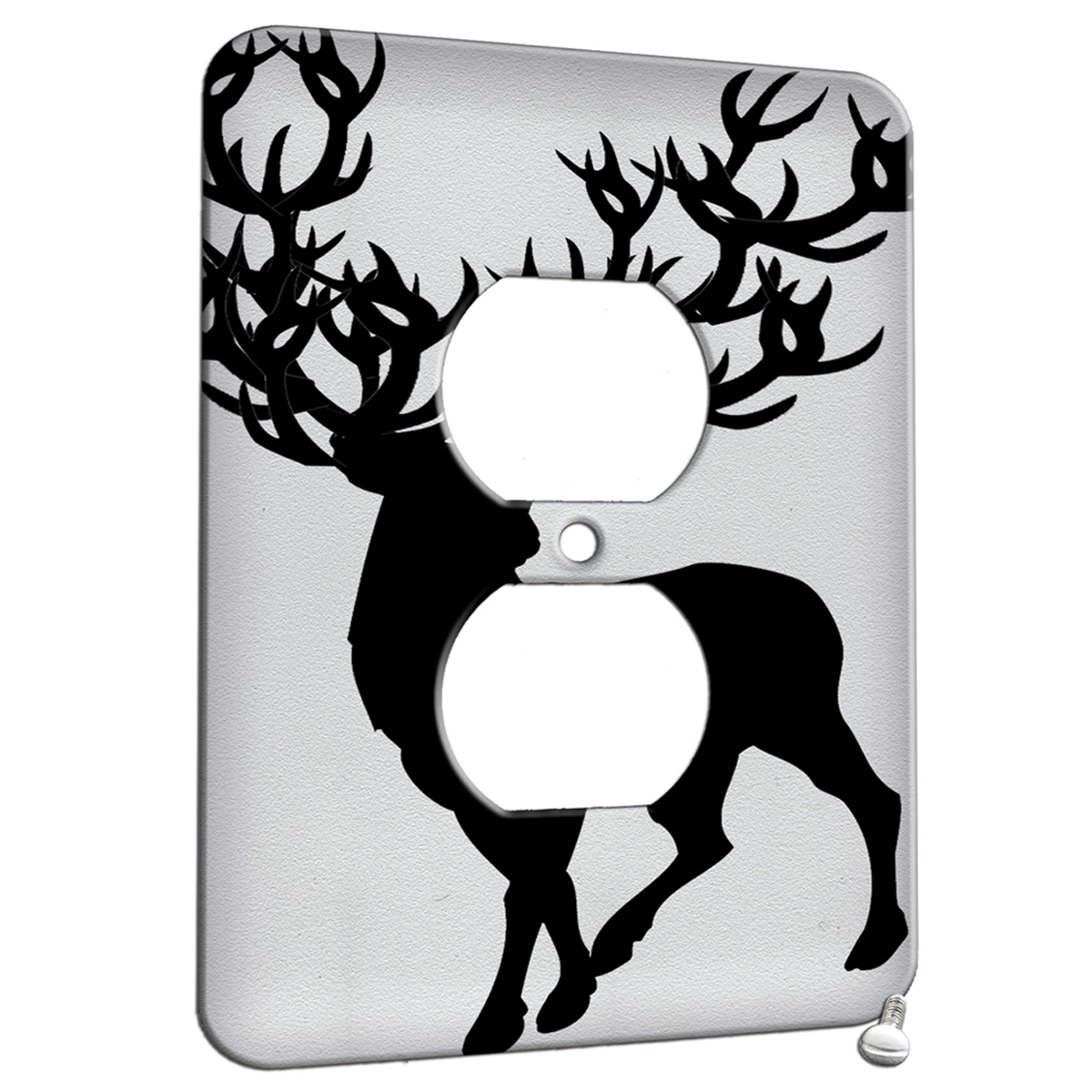 Deer Antler Painting Art Design 1 Gang Duplex Outlet Wall Plate Metal Walmart Com Walmart Com