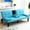 Blue, variant on Gewnee 67 Inch Futon Sofa Bed,PVC Loveset Sofa with Cup Holder,Modern Sleeper Couch Bed for Apartment/Dorm/Small Office.Light Grey