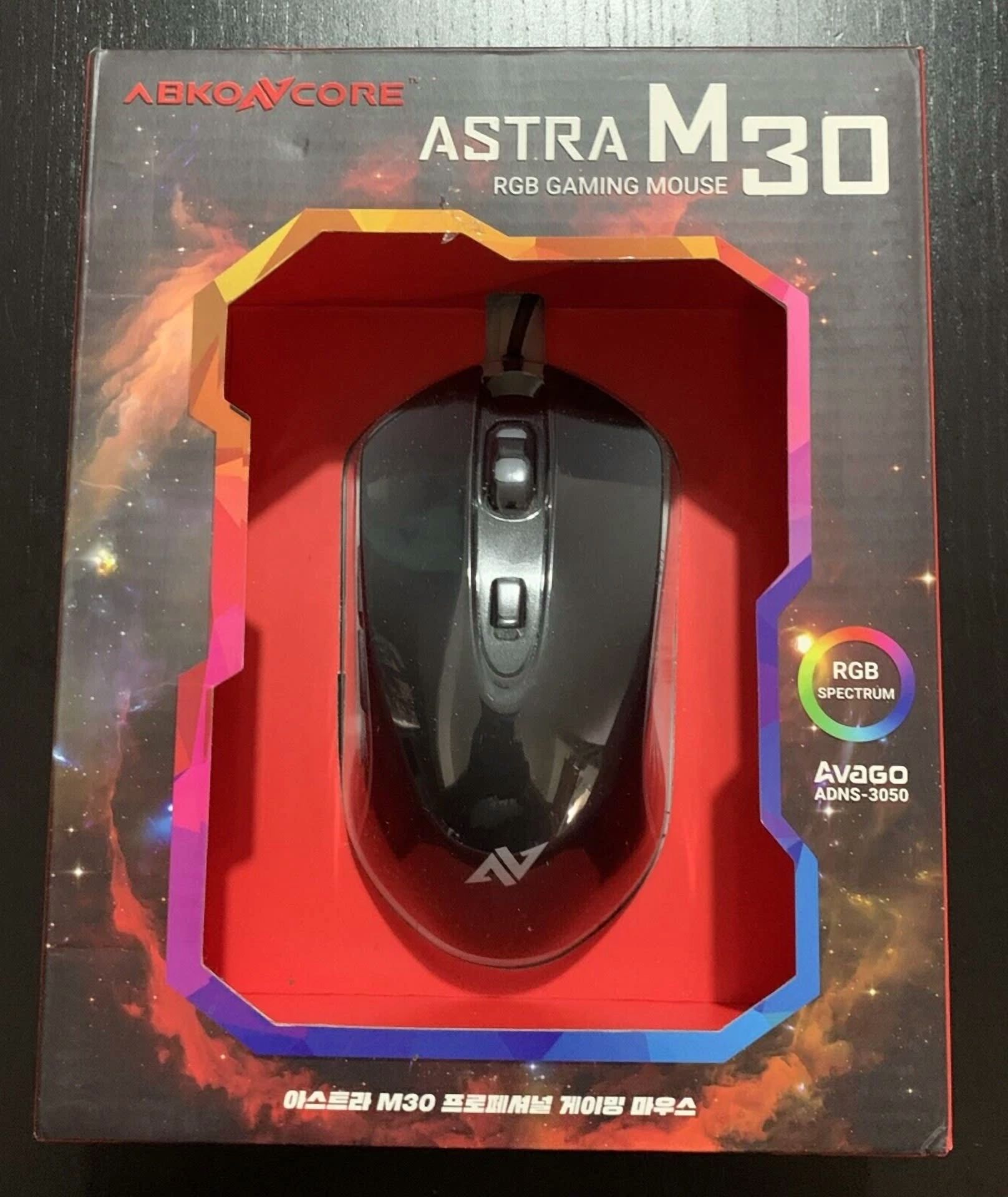 CRESTIN- Abkoncore Astra M30 Usb Wired Gaming Computer Mouse Black Max 3500 Dpi 8 Button