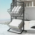 thumbnail image 5 of Oceanstar 2FB1927 18.22 x 8.11 x 10.31 in. 2-Tier Storage Kitchen Wire Basket Stand, Black, 5 of 5