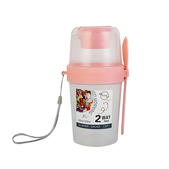 ACDANC Yogurt Parfait Cups with Lids and Spoons Breakfast Portable Cereal Container to Go Travel Cereal Bowl and Milk Container Overnight Oats Snack Containers Salad Dressing Holder