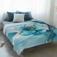 thumbnail image 4 of Teal Floral Marble Blanket Soft Cozy Warm Throw Blanket for Couch, Plush Fuzzy Flannel Fleece Blankets for Sofa, Modern Abstract Impressionist Art Bed Blankets Lightweight Gifts for Women, 50"x60", 4 of 9