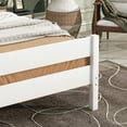 thumbnail image 3 of White Twin Bed with Headboard & Footboard, Space-Saving Rubber Wood Design for Apartments & Studios Modern Minimalist Storage Bed Frame, 3 of 11