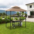 thumbnail image 3 of Outdoor Canopy Gazebo, 8 x 5 Ft Grill Gazebo Hardtop for Backyard, Patio Gazebo Clearance, 2-Tier Barbecue Canopy Shelter, Gazebo Tent with Bottle Opener, Iron Mesh Shelves and Hooks, B3507, 3 of 10