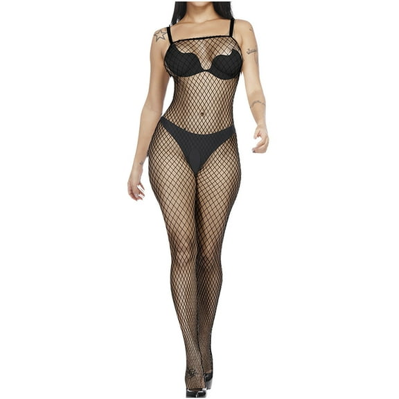 Lilgiuy Women's High Elasticity Hollow Iron Diamond Mesh Wrap Hip Dress Dress Underwear for Bedroom Living Room