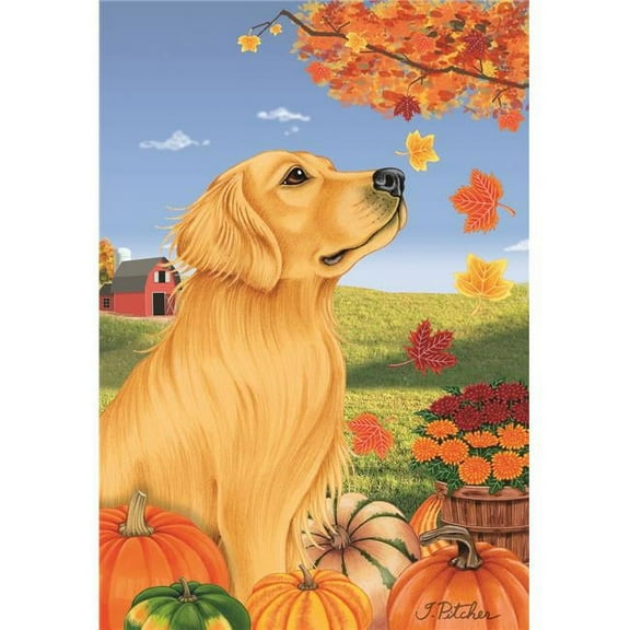 Best of Breed TP670051 Golden Retriever Autumn Leaves Garden Flag