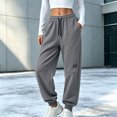 thumbnail image 7 of Mifsaly Womens Jogger Sweatpants Baggy High Waisted Lounge Pants Casual Drawstring Elastic Waist Loose Fit Athletic Joggers with Pockets Dark Gray,XL, 7 of 7