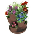 thumbnail image 1 of EmscoGroup 2385-1 Bloomers Flower Tower 3-Tier Set - Brown, 1 of 3