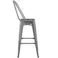 thumbnail image 5 of Industrial Country Cottage Farm Beach House Bar Pub and Dining Kitchen Bar Side Stool Chair, Metal Steel, Silver, 5 of 5