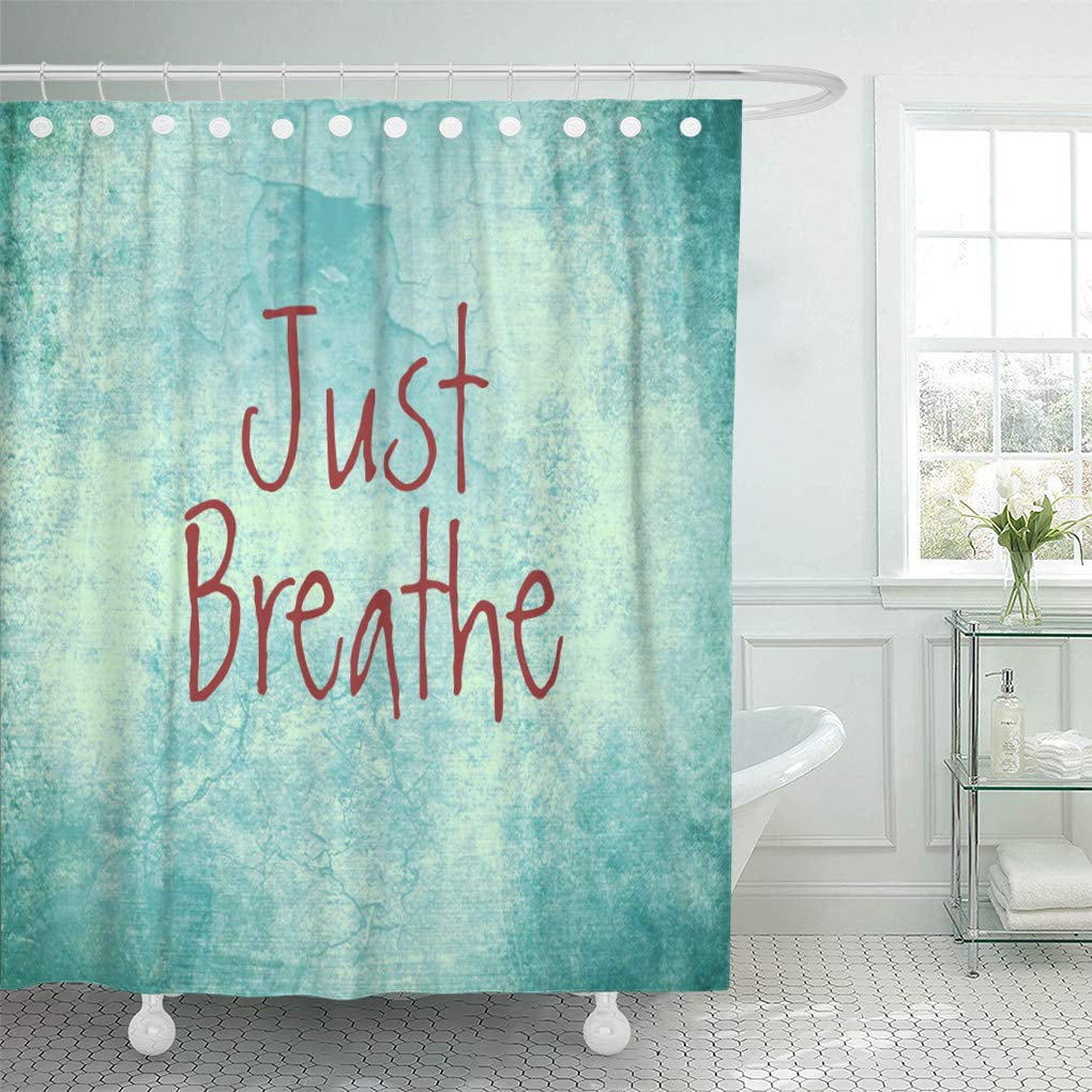 SUTTOM Green Words Just Breathe Text Distressed Inspirational