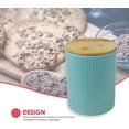 thumbnail image 4 of Home Basics Wave Medium Ceramic Canister, Turquoise, 4 of 7