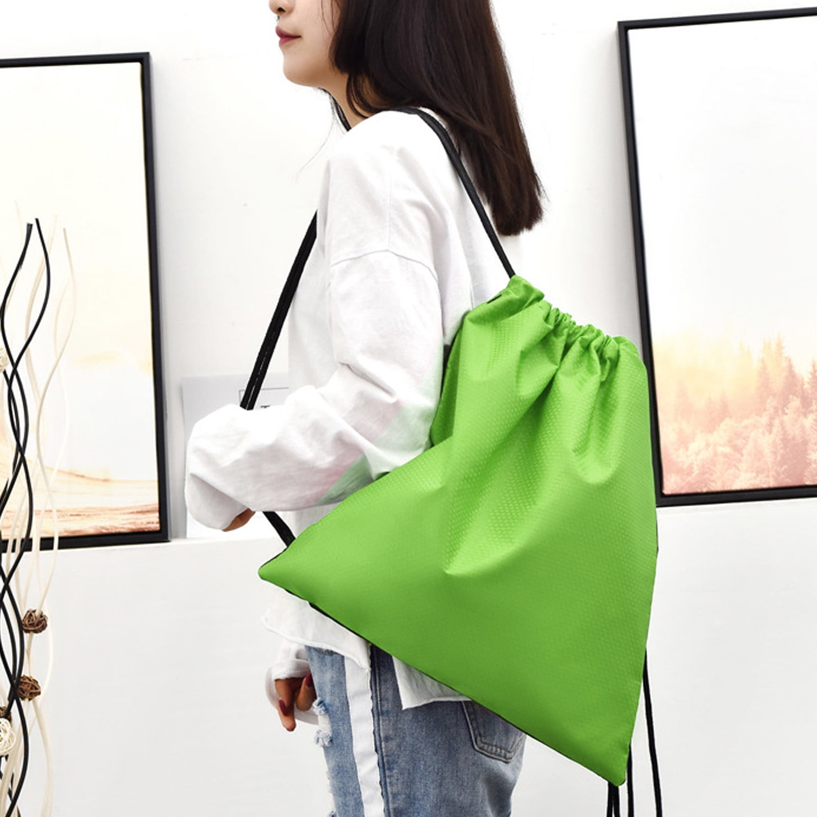 Drawstring Backpack Gym Sack Big Capacity Sports Water Storage Bag For Gym Shopping Sport Walmart