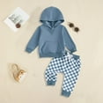 thumbnail image 2 of Zshosam Boys Outfits Sets Fall Boys Sweatsuit 2 Piece Tracksuit Kidss Long Sleeve Sweat Set Hoodie and Sweatpant Toddler Kids Outfits Size 3T 4T,(Blue 3-4 Years), 2 of 5