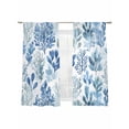 thumbnail image 6 of Blue Botanical Sheer Curtains for Living Room Bedroom Spring Summer Watercolor Leaf Sheer Curtains 63 Inch Long 2 Panels Set Light Filtering Curtain Window Treatments Drapes for Dining Room, 6 of 6