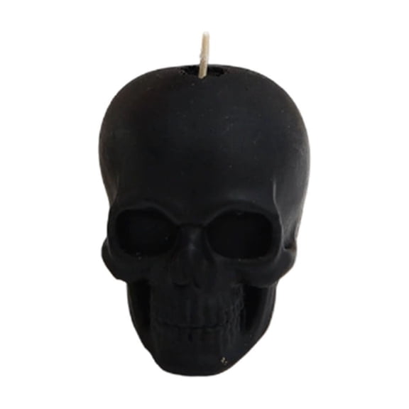 Spooky Skull Scented Candle, Halloween Soy Wax Skull Candle, Gothic Aroma Candle in Black Orange Burgundy White, Tabletop Tiered Tray Decor for Halloween Party Home Mantel Shelf Ornament