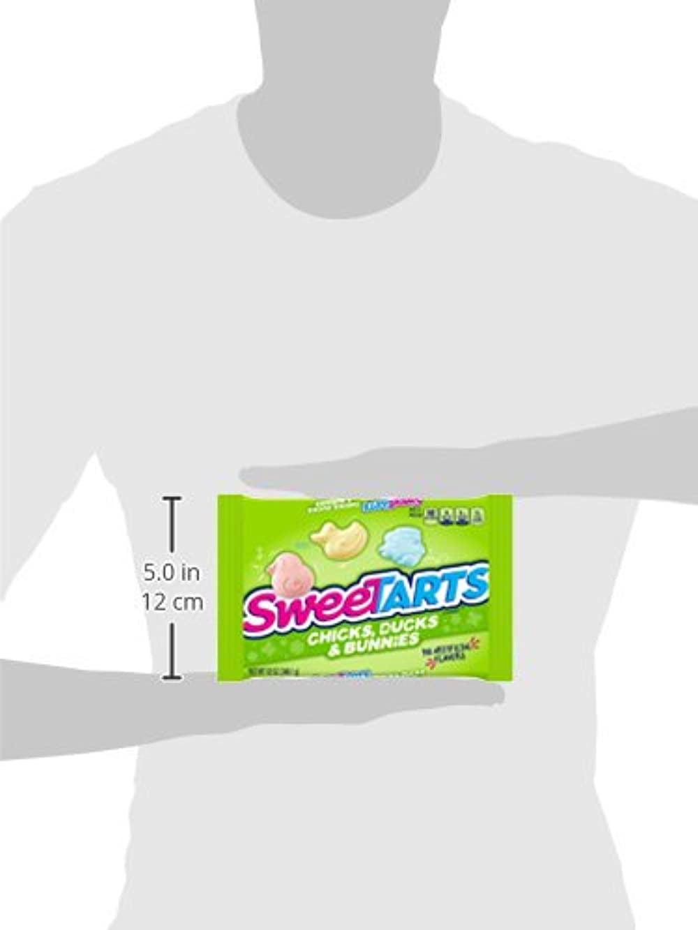 sweetart chicks ducks bunnies easter candy - sweet tart candies basket filler - holiday variety candies for boys girls kids adults - 12 oz - 3 pack