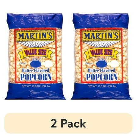 (2 pack) Martin's Butter Flavored Popcorn Value Size, 10.5 Oz.