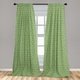 thumbnail image 5 of Ambesonne Feather Curtains, Peacock Design Circles, Pair of 28"x63", Apple Green Fern Green, 5 of 5