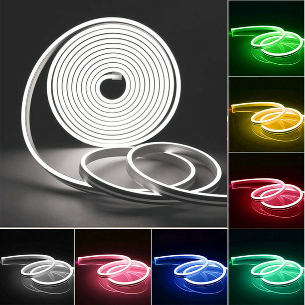 marco Barrio vacío Led Neon Rope Light 12V LED Strip Lights Waterproof Silicone Rope Light for  Indoor Outdoor Decoration - Walmart.com