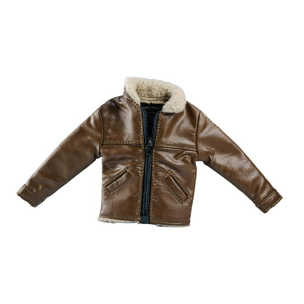 Figuras de Acción Escala 1:12 Abrigo Chaqueta Vestir Trajes Ropa para Muñecas Modelo Juguetes para Dormitorio Espectáculo Accesorios Sala de Estudio Marrón