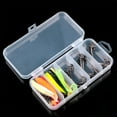 thumbnail image 3 of SPRING PARK 10PCS Soft Plastic Lure Bass Grubs T-Tailed Fishing Worm Bait Artificial Tackle with 50PCS Fish Hooks Fishing Tackle with Box, 3 of 5