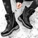 thumbnail image 3 of Botas de nieve de invierno impermeables para mujer con cordones botas de nieve para caminar senderismo tenis, 3 of 8
