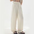 thumbnail image 4 of Akiihool Linen Pants for Men Summer Men's Big and Tall Performance Extreme Comfort Pant White,XXXL, 4 of 9