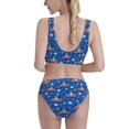 thumbnail image 3 of Daiia Dinosaur Driving printed 2 piece Swimsuit Bikinis for Women High Waisted Racerback Bathing Suits Summer Tummy Control Scoop Neck Swimwear-Large, 3 of 8