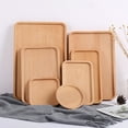 1Pcs Dinnerware Flatware Wooden Tray Rectangular Rotundity Japanese