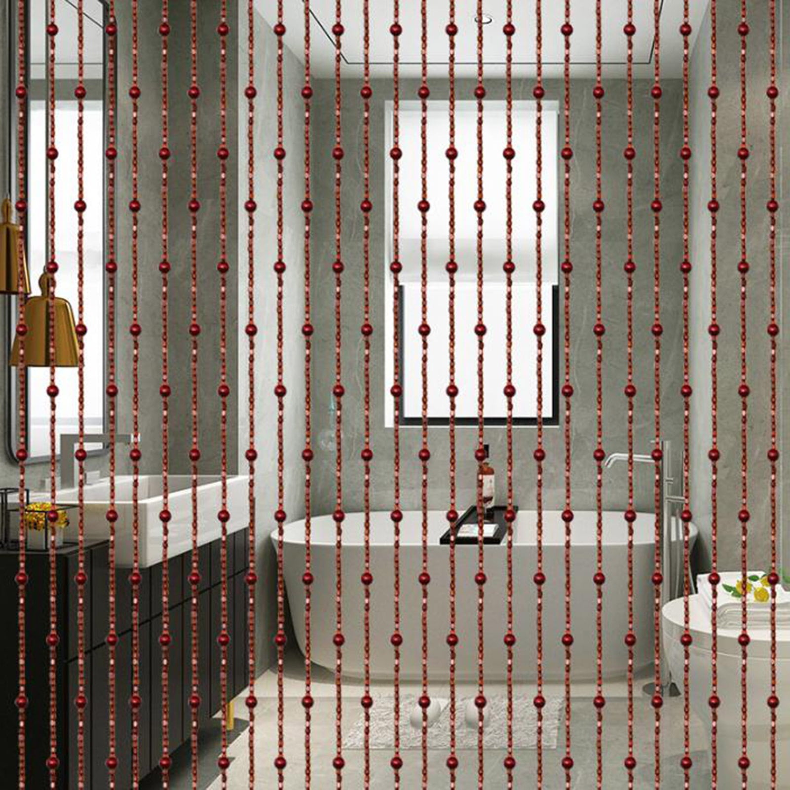 Beaded Door Curtains,90*180cm Natural Wood Beaded Curtain,Doorway Room Divider Door Curtain Screen Panel,Indoor Decorative Divider Curtains