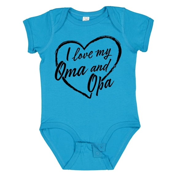 Inktastic I Love My Oma and Opa in Black Chalk Heart Boys or Girls Baby Bodysuit