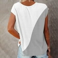 thumbnail image 4 of EQWLJWE Hauts d'Été pour Femmes Hauts pour Femmes Liquidation Mode Femmes Mode Manches Courtes Col Rond T-shirt Imprimé Blouse Hauts Amples, 4 of 6