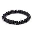 thumbnail image 1 of Nvzi Pulsera elástica con cuentas de madera para hombre - Negro A, 1 of 4